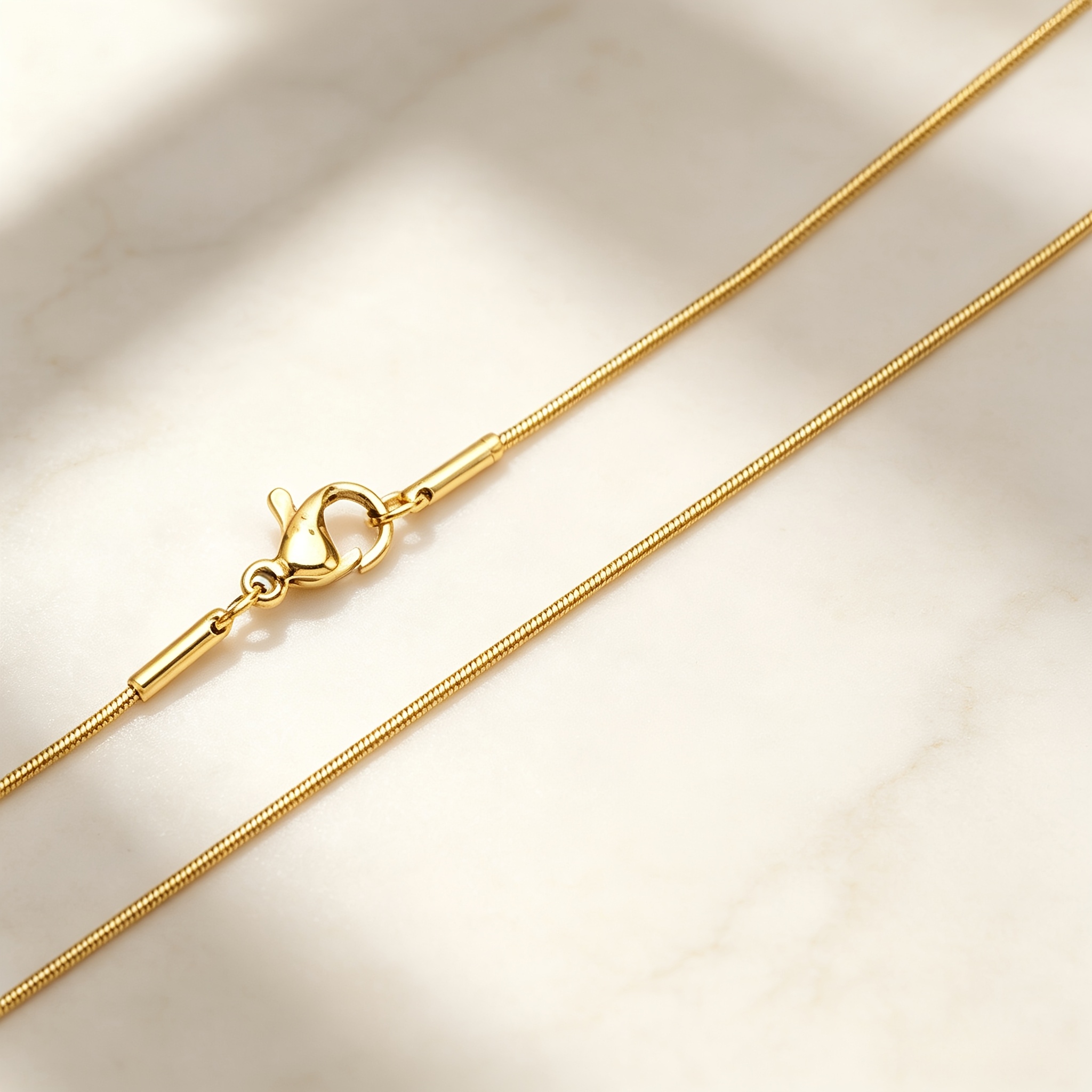 Unisex Stainless Steel Snake Chain Necklace, High Polish
